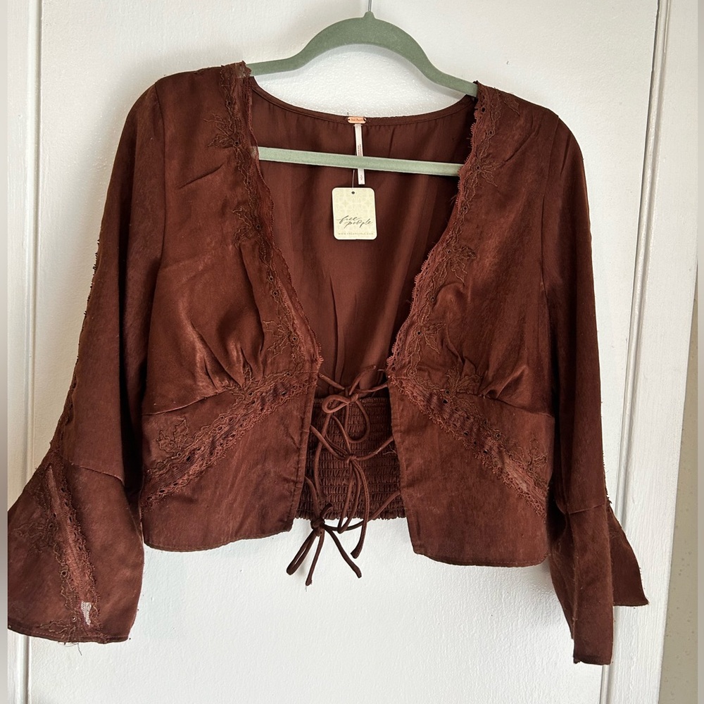 Free people satin cardigan